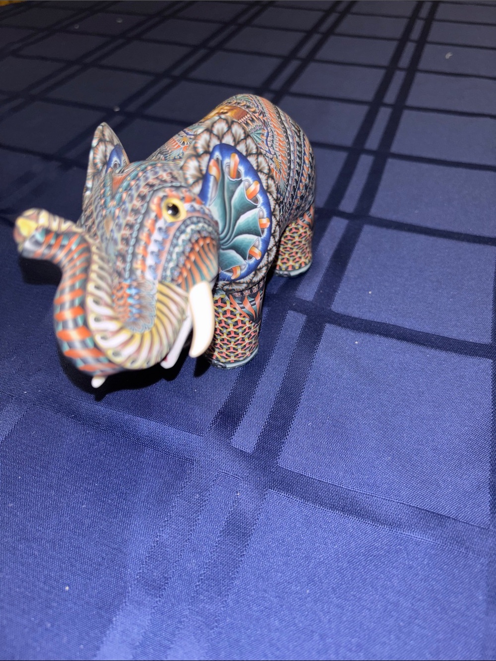 Handcrafted Multicolor Elephant Sculpture - Decorative Home Art - Picture 6 of 8
